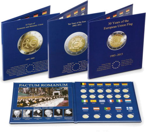 Albums Presso for TOR, EMU, TYE, EU Flag 2-euro coins! 