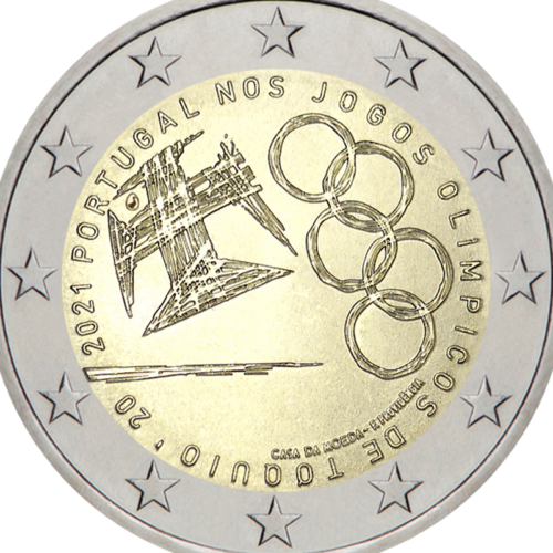 PORTUGAL 2021. 2 EURO COIN.UNC PORTUGAL NOS JOGOS OLIMPICOS DE TOQUIO.  OLYMPICS. 