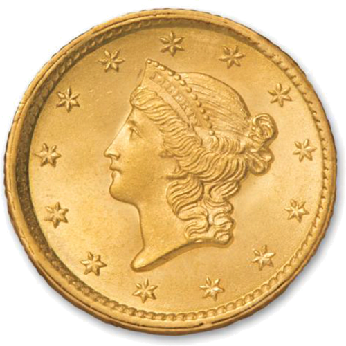 1 Dollar Liberty head US Gold Coin NGC AU 55 1852 Florinus.bg