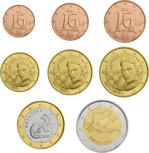 Elk jaar hoofdzakelijk onwettig 2023 Croatia Euro coin UNC set (1st edition )! - Florinus.bg